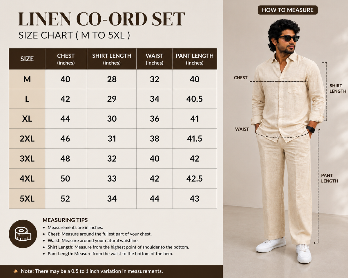 Men’s Premium Linen Co-Ord Set - Ash