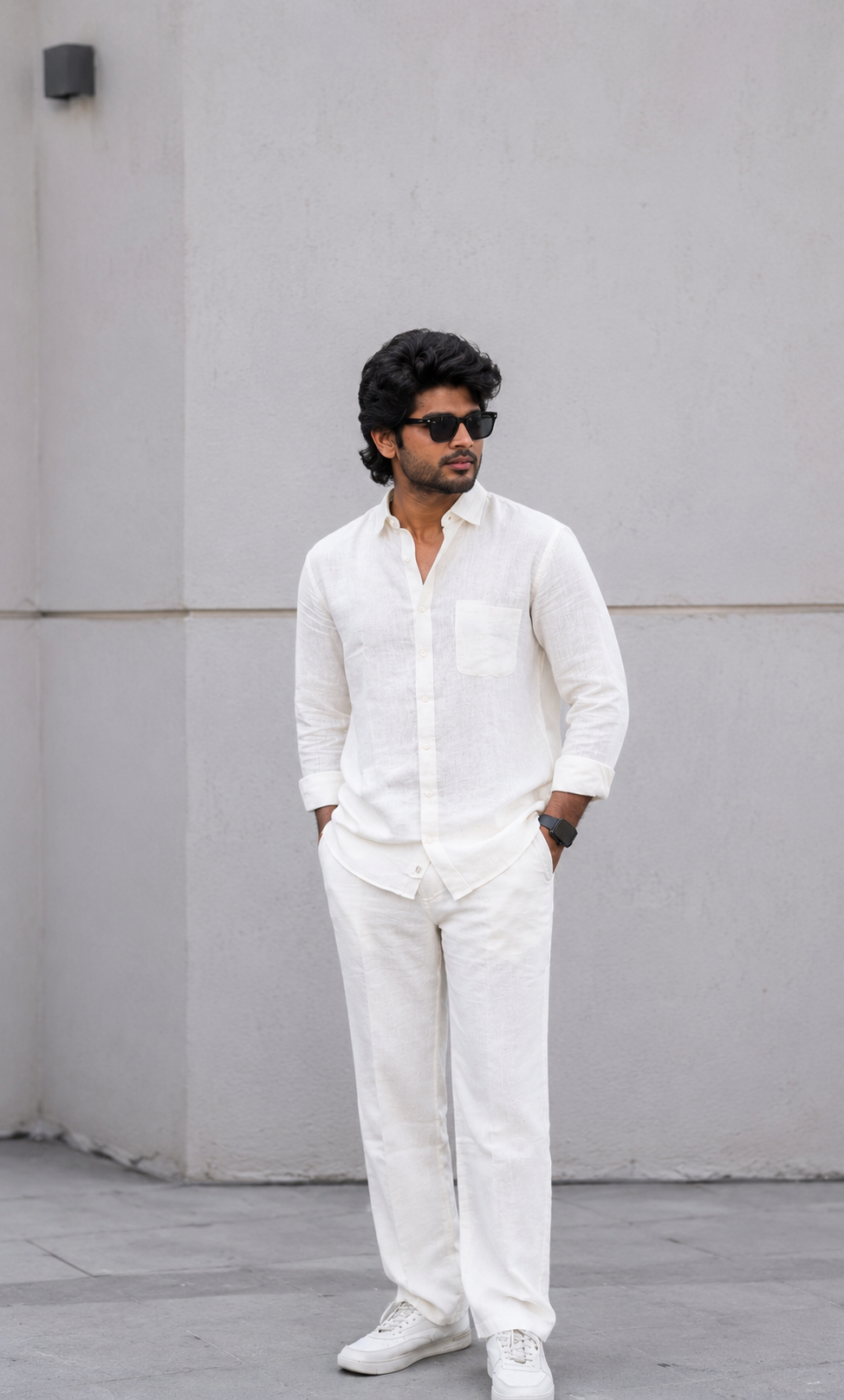 Men’s Premium Linen Co-Ord Set - Off-White
